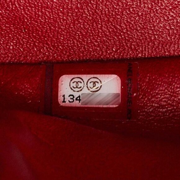 Chanel Red Chevron Quilted Patent Leather Classic Single Jumbo Flap Bag - Picture 10 of 10